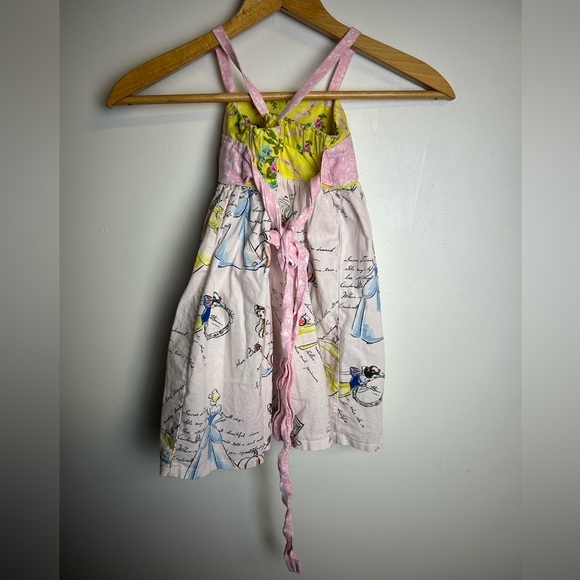 Oh Sew Sweet designs Hand Made Disney Princess girl Pink Yellow Floral Dress 3T - Picture 4 of 9